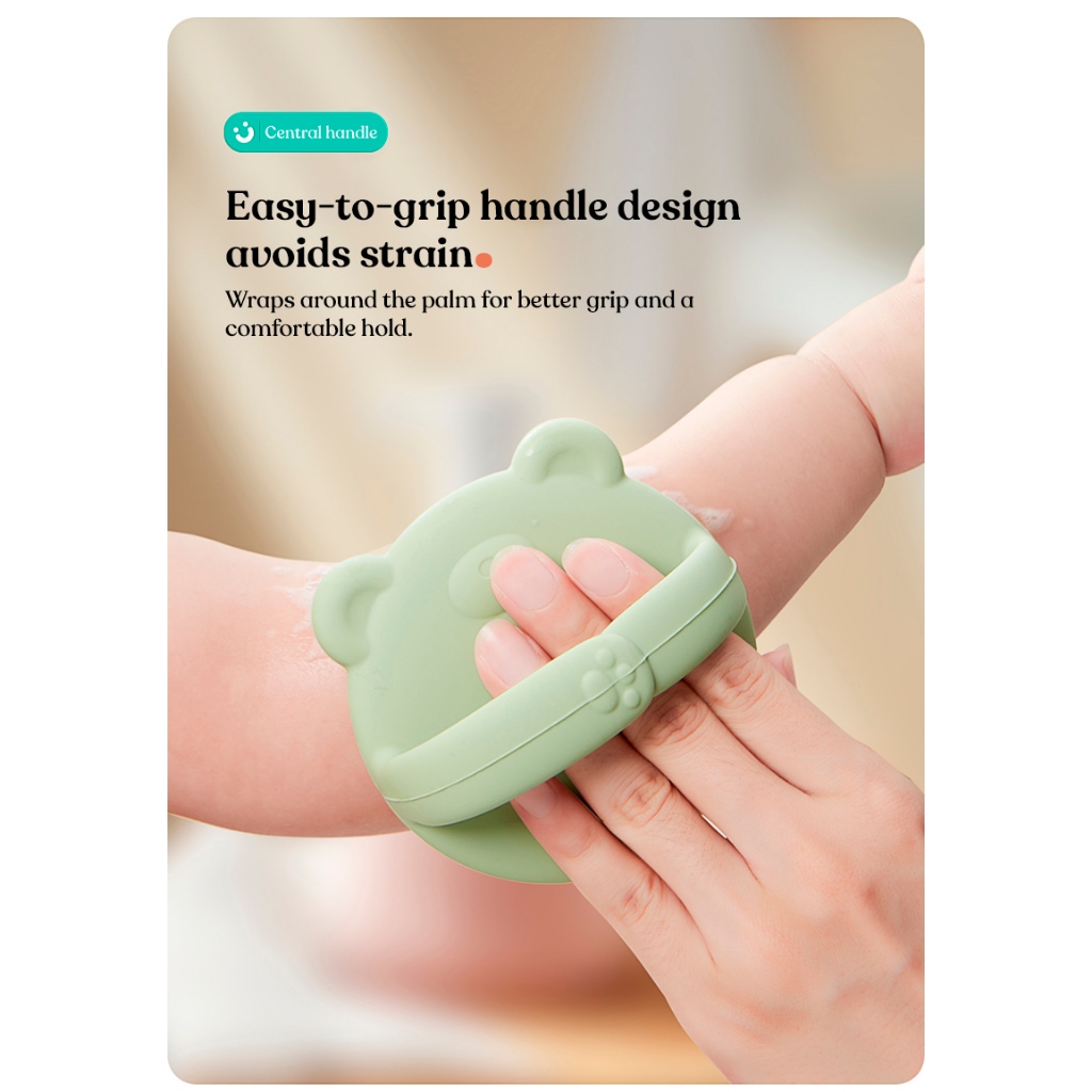 Bàn chải tắm và gội đầu silicon dễ thương cho bé KUB chà xát loại bỏ gàu