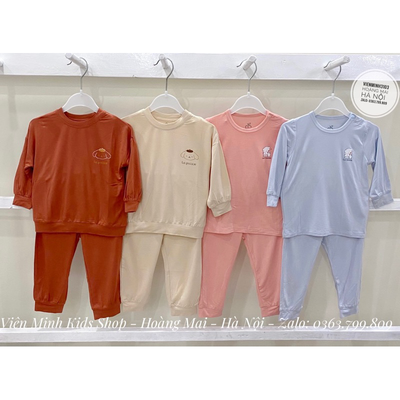 LA POMME Bộ dài tay bồng bềnh và chú chó mũ nồi hãng La pomme