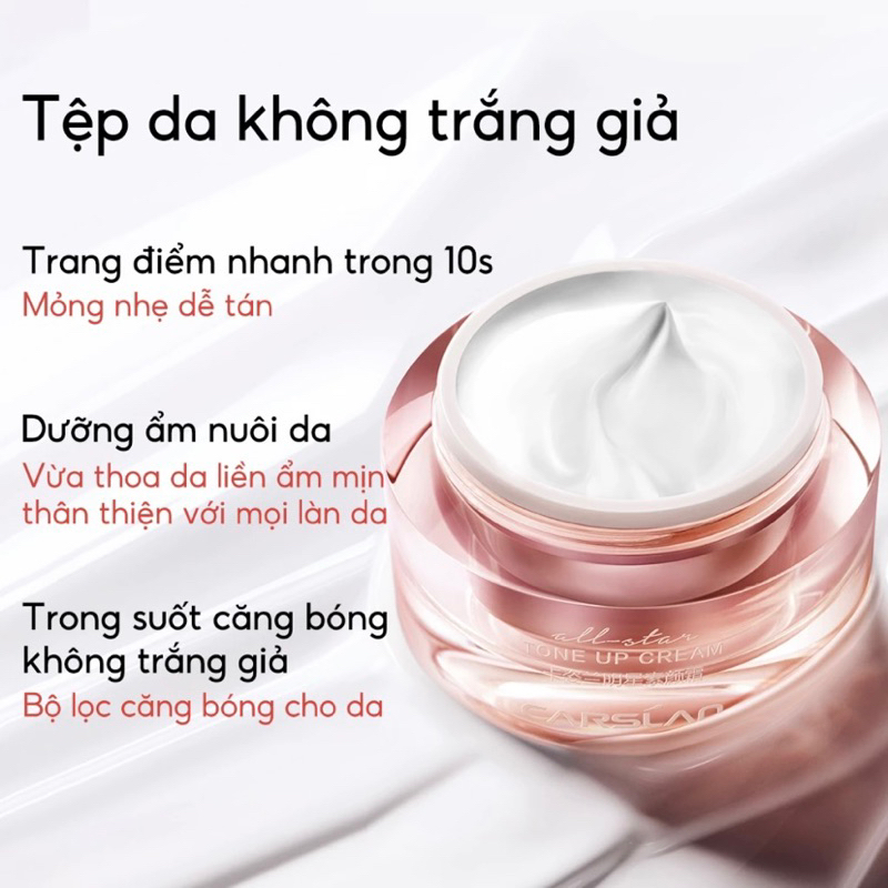 Kem Nâng Tông Da Carslan Kem Lười Makeup Dưỡng Ẩm Che Khuyết Điểm 5g