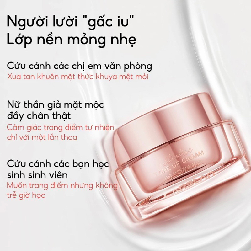 Kem Nâng Tông Da Carslan Kem Lười Makeup Dưỡng Ẩm Che Khuyết Điểm 5g