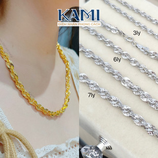Dây chuyền xoắn lá LỚN 7ly có đủ size chạm khắc 4d Kami trang sức sỉ