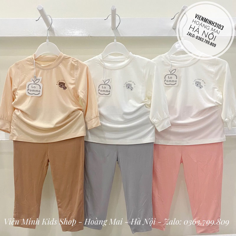 LA POMME Bộ dài tay năng động và sắc màu vui nhộn hãng La pomme