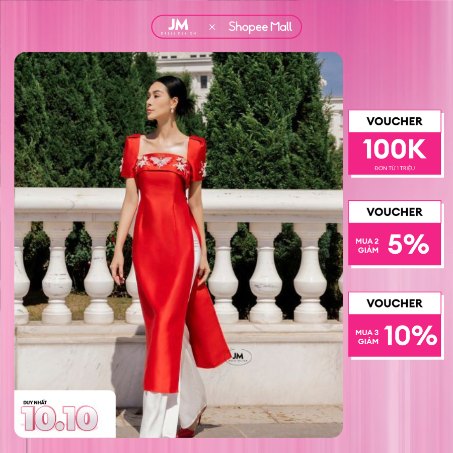 JM Dress Desgin - Áo dài cổ vuông đính ngực 2M17.2211TF