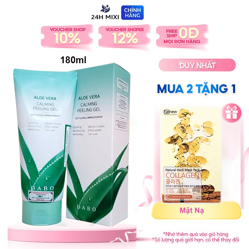 Tẩy Tế Bào Chết Lô Hội Dabo Hàn Quốc - Aloe stem rich moisture Peeling Gel 180ml Hàng Chính Hãng