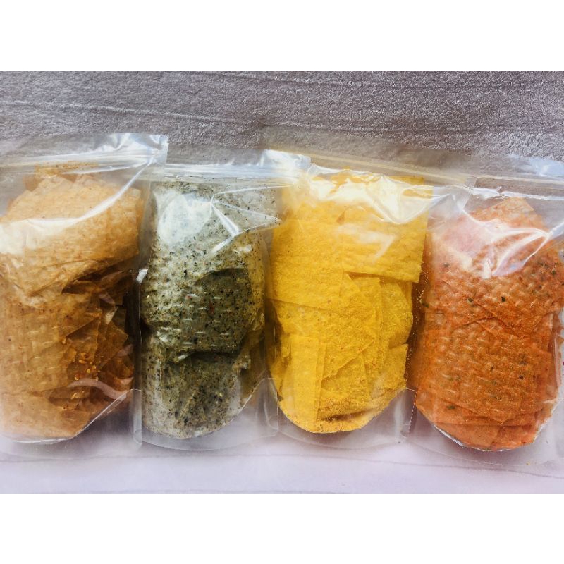 SÉT 4 BỊCH BÁNH TRÁNG 300g PHÔ MAI SỮA , 300g PHÔ MAI HÀNH , 300g RONG BIỂN , 250g XIKE SIÊU CAY