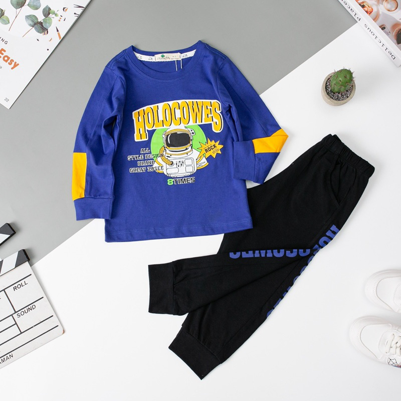 Bộ dài tay bé trai thu đông 2-8y . Chất cotton mềm mịn, thấm hút mồ hôi, co giãn tốt, hình in sắc nét