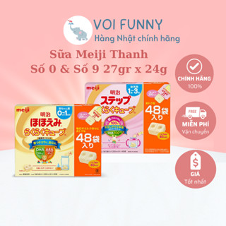 [CHÍNH HÃNG] - MẪU MỚI -  Sữa Meiji dinh dưỡng bổ sung dạng thanh Nội Địa Nhật Số 0 & Số 9 hộp 30 THANH date 2027