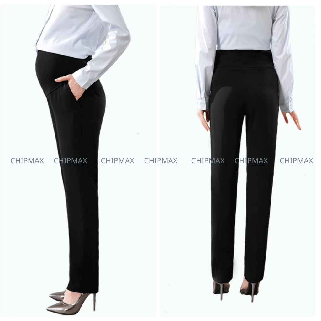 Quần tây bầu thông minh quần bà bầu dài baggy Chipmax mặc đi làm công sở đi chơi tiện lợi thoải mái - QB02