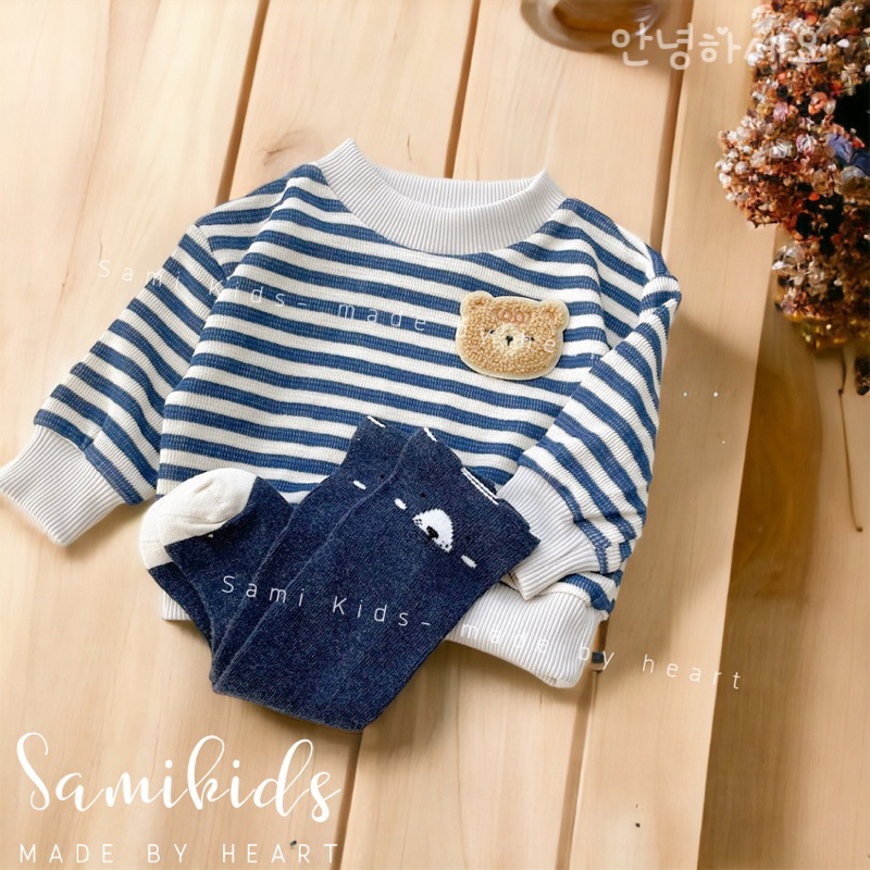 Áo dài tay cho bé thun tăm 5-14kg