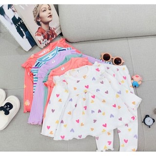 Bộ bé gái dài tay bánh bèo cánh tiên chất tăm lạnh đẹp 1-7t