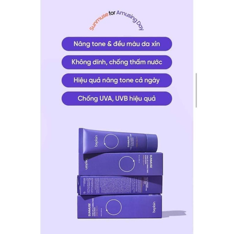 Kem Chống Nắng Nâng Tone Beplain Sun Muse Tone Up & Correcting Sunscreen 50ml