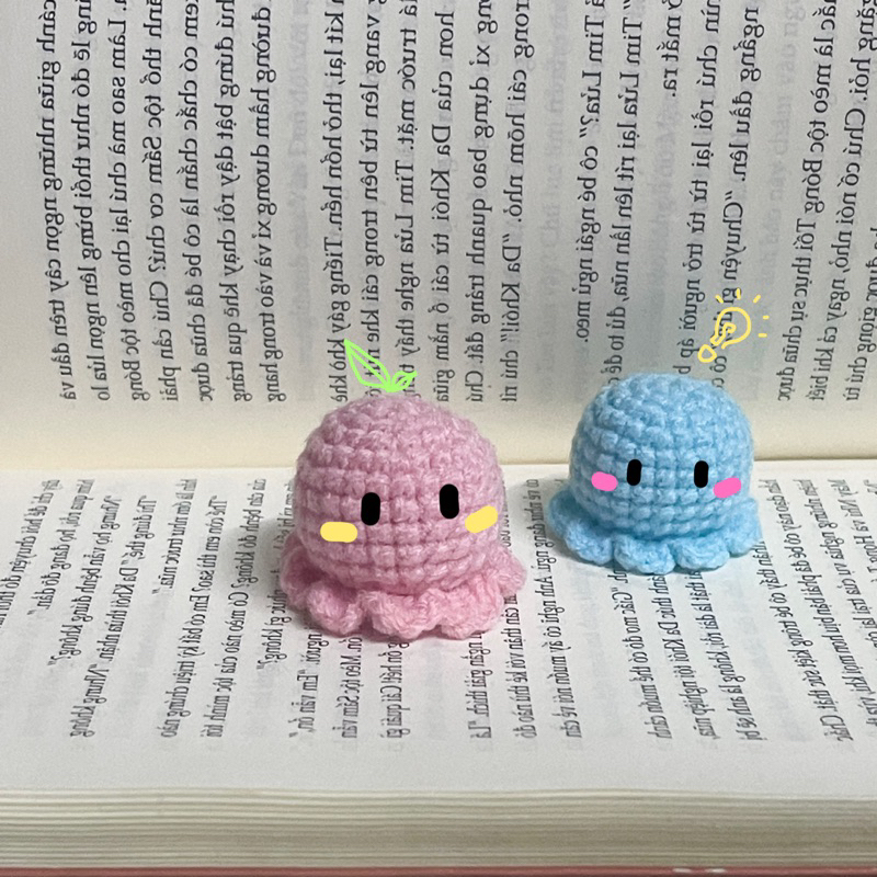 Móc khoá len - Bạch tuộc mini - Ling's crochet