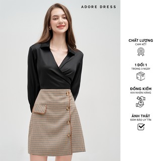 Chân váy Mini skirts casual style tuytsy houndstooth nâu 312SK1046 ADORE DRESS