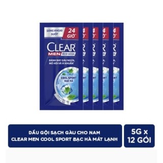 Dầu gội clear Men Bạc Hà dây 12 gói x 5g