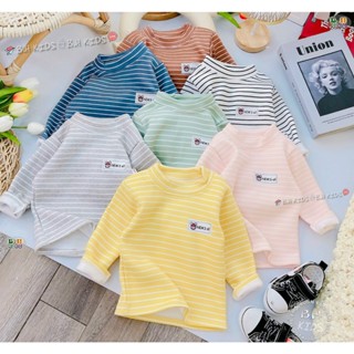 Áo giữ nhiệt cho bé trai và bé gái cổ cao chất nỉ bông từ 6-16kg
