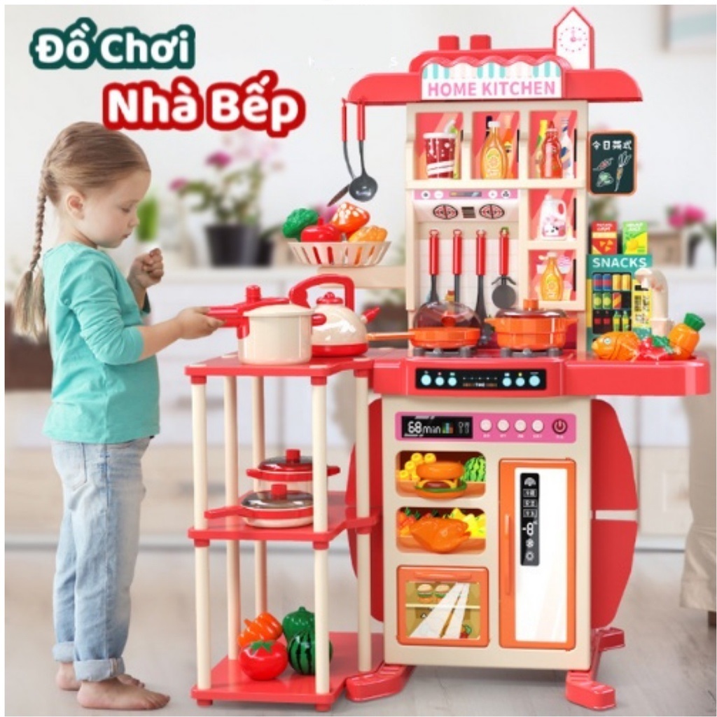 Bộ đồ chơi nhà bếp cỡ lớn cao 95cm nhựa  ABS cao cấp - Đồ chơi nhập vai đầu bếp nấu ăn giáo dục trẻ em bé trai bé gái A1