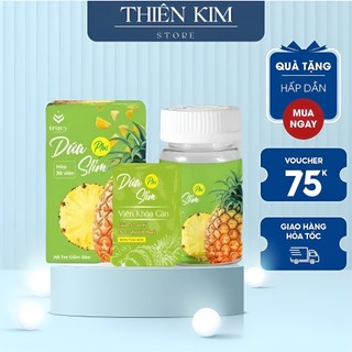 Giảm cân Dứa Slim Plus siêu mạnh tặng kèm khoá cân giảm 4-8kg /Hàng chuẩn Thiên Kim Store