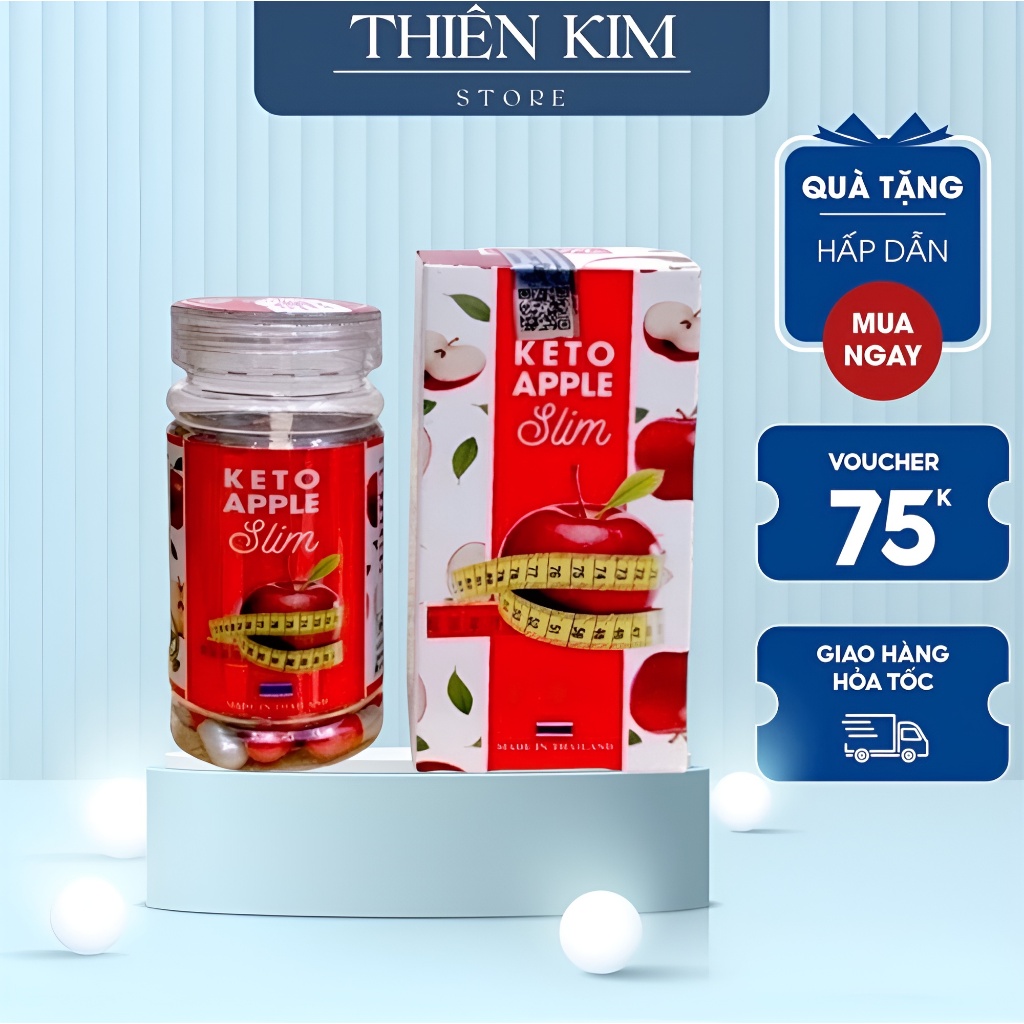 Thảo Mộc Giảm Cân Nhanh Keto Apple Slim (Hộp 30viên) Thiên Kim Store