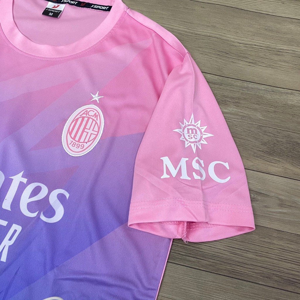 Bộ quần áo bóng đá AC Milan hồng tím sân khách JP-2024-FLG