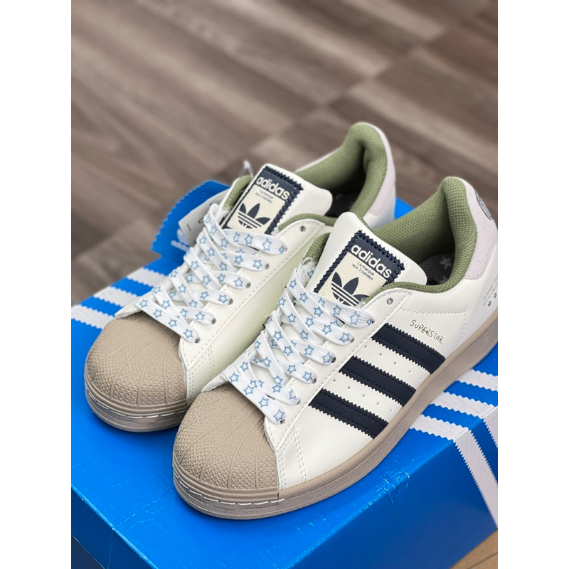 Giày Thể Thao Adidas x Nagaba Superstar Crem,Sò Xanh Cốm Mới