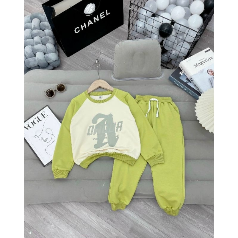 Bộ Thu Đông cotton da cá chất đẹp cho bé trai 15-25kg