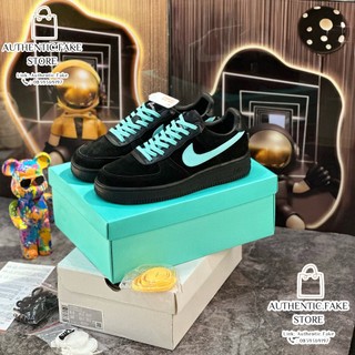 Giày thể thao af1 xtiffany black blue,giày sneaker đen da lộn vệt xanh