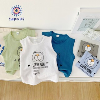 Áo ba lỗ cho bé trai Minmin baby, Áo ba lỗ In Hình Gấu cho bé mặc thoáng mát từ 6-28kg