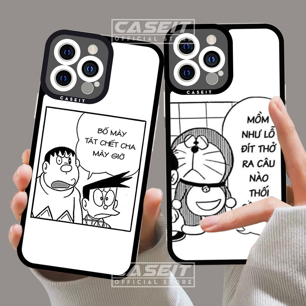 Ốp lưng iphone cạnh vuông Caseit Doraemon meme chaien xeko manga anime 8/8plus/x/xs/11/12/13/14/pro/max/plus/promax