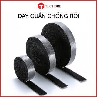 Cuộn dây quấn chống rối - dây dán velcro dài 1m - 5m cho dây cáp sạc, tai nghe