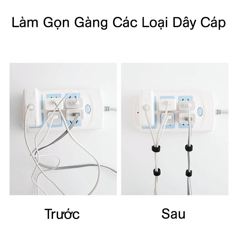Cuộn Dây Quấn Chống Rối - Dây Dán Velcro Dài 1m - 5m Cho Dây Cáp Sạc, Tai Nghe