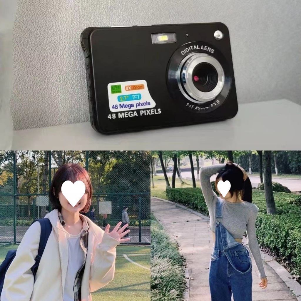 [Tặng thẻ nhớ] Máy ảnh kĩ thuật số digital mini camera v2 SHIKUMI - quay, chụp 48MP, siêu mỏng nhỏ gọn