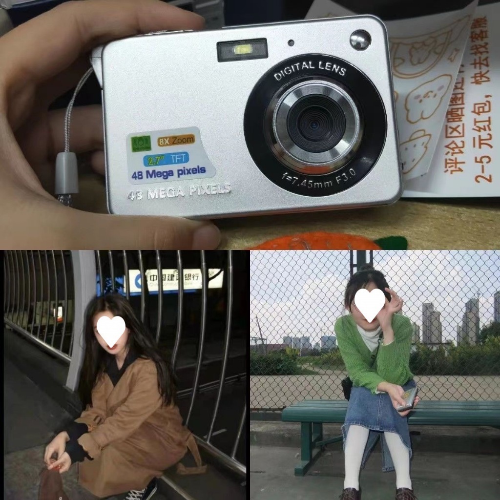 [Tặng thẻ nhớ] Máy ảnh kĩ thuật số digital mini camera v2 SHIKUMI - quay, chụp 48MP, siêu mỏng nhỏ gọn