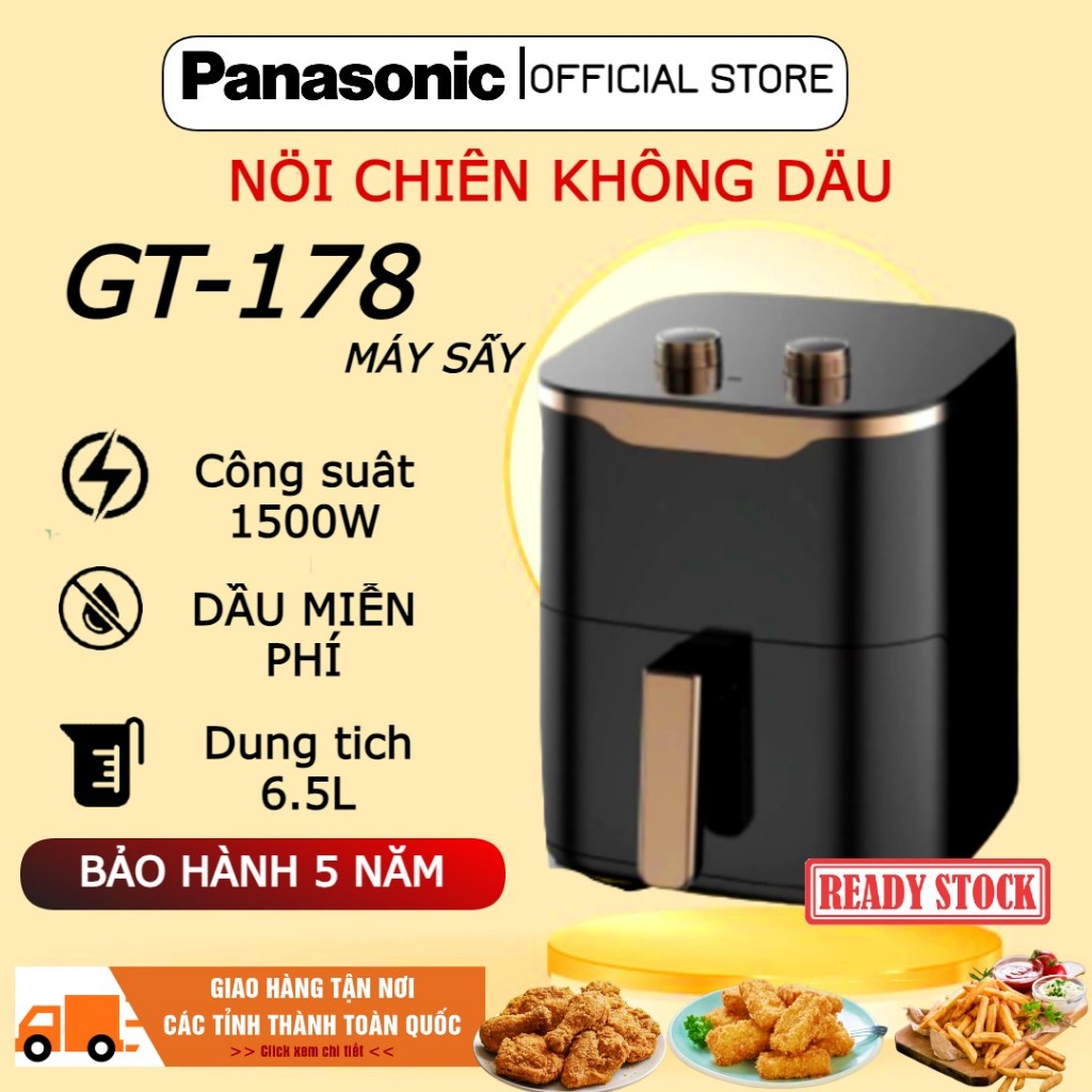 ✨HẤP DẪN✨ Nồi chiên không khí  Panasonic 6.5L Nồi chiên không khí dung tích lớn GT-178 AIRFRYER  GT-178