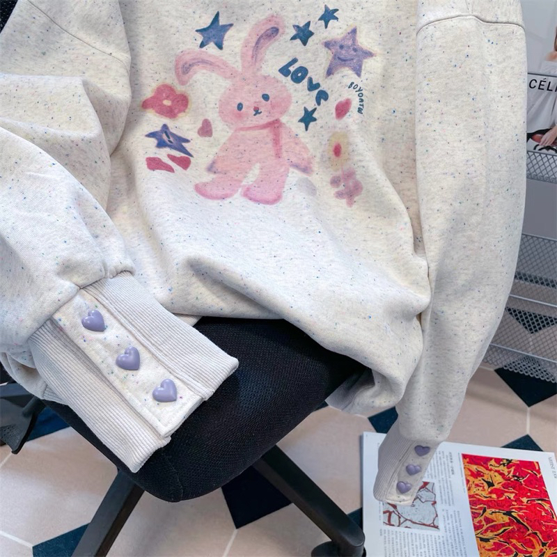 Áo len hoodie thỏ QC