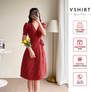 Váy hoa đỏ bigsize vshirt