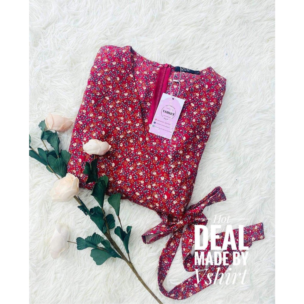 Váy hoa đỏ bigsize  VSHIRT