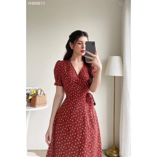 Váy hoa đỏ bigsize (50kg đến 90kg) VSHIRT
