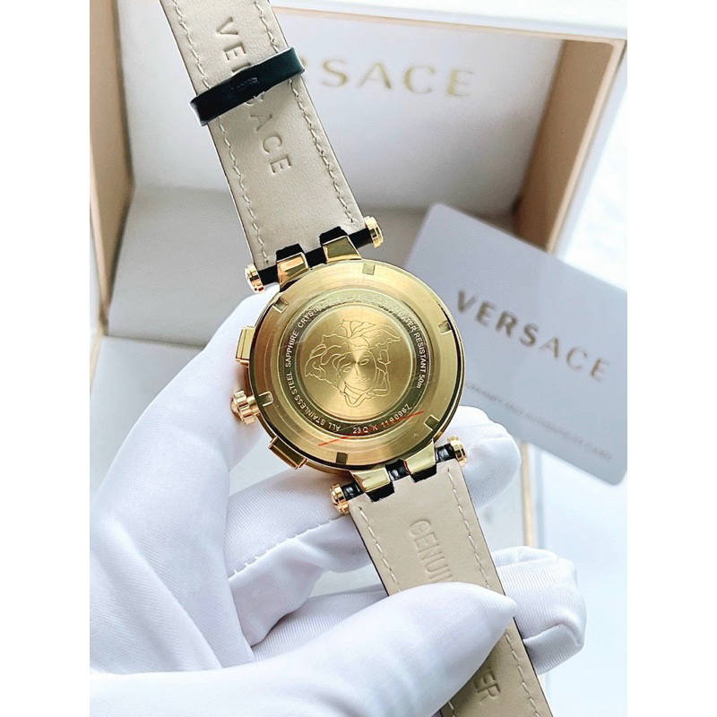 Đồng hồ nam Versace V-Race mặt tròn dây da đen