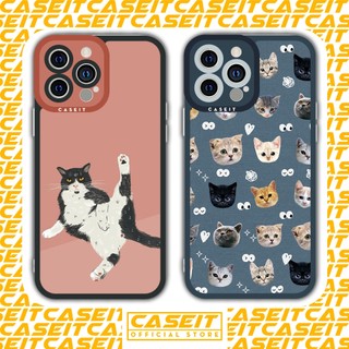 Ốp lưng iphone cạnh vuông Caseit mèo meme cute họa tiết hoạt hình 8/8plus/x/xs/11/12/13/14/pro/max/plus/promax