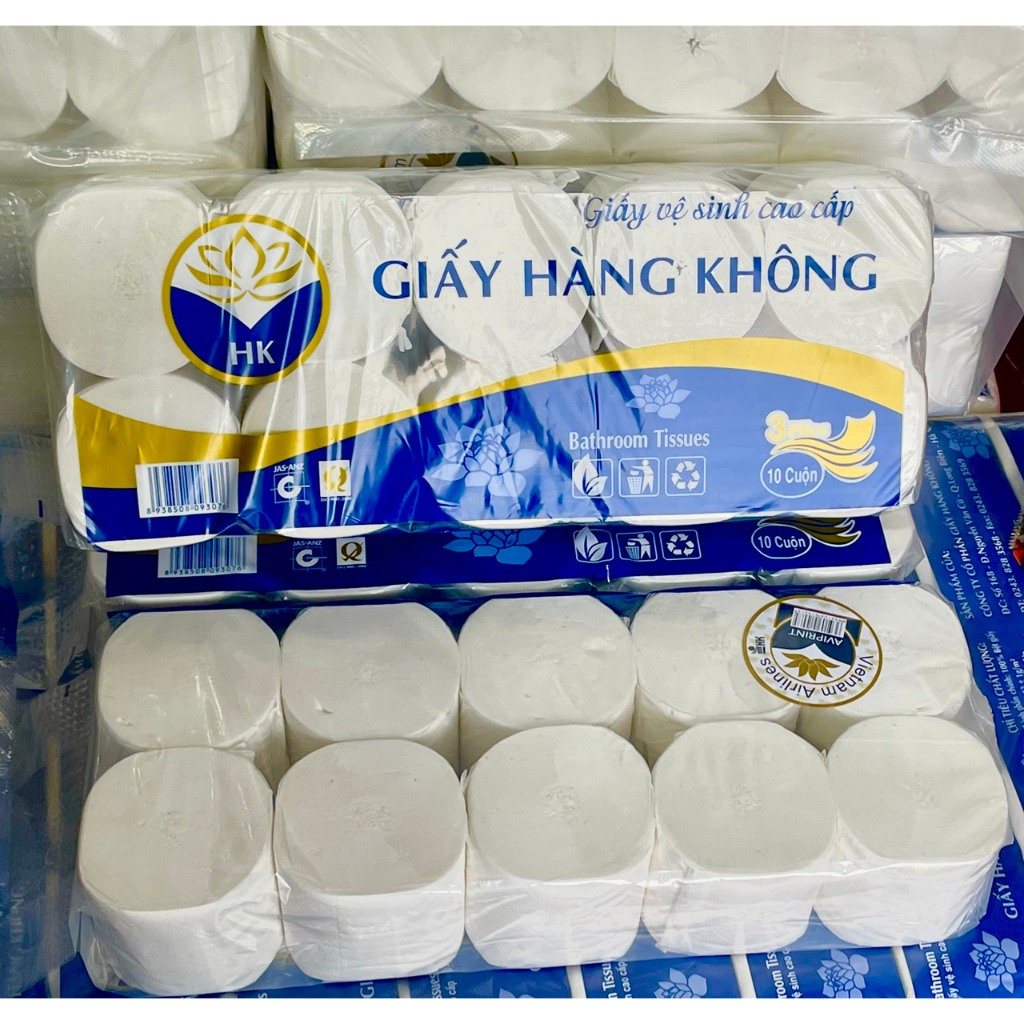 Bịch 10 Cuộn Giấy Vệ Sinh Không Lõi, Loại Dày 4 Lớp Siêu Dai Siêu Mịn