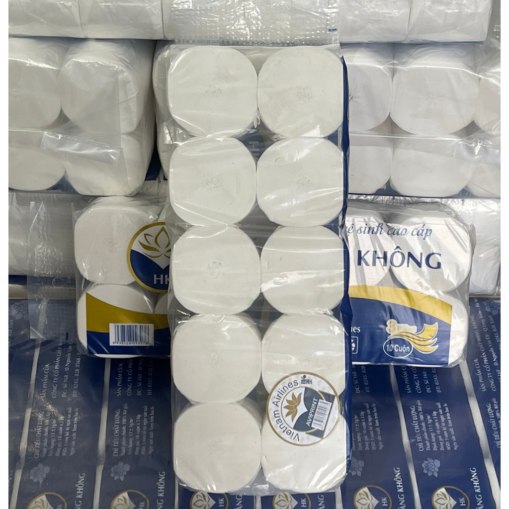 Bịch 10 Cuộn Giấy Vệ Sinh Không Lõi, Loại Dày 4 Lớp Siêu Dai Siêu Mịn