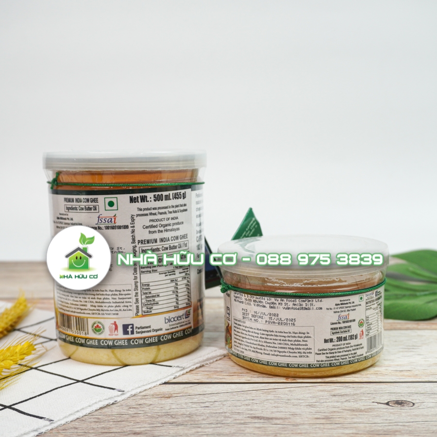 Bơ ghee hữu cơ PARLIAMENT 200ml/500ml - Date: 25/5/2024 - Shanti