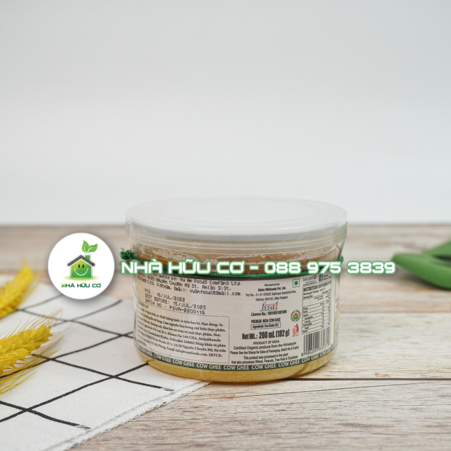 Bơ ghee hữu cơ PARLIAMENT 200ml/500ml - Date: 25/5/2024 - Shanti