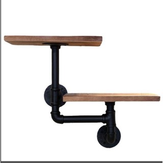 Kệ gỗ treo tường decor vintage bằng ống thép sơn tĩnh điện diy decor spp028
