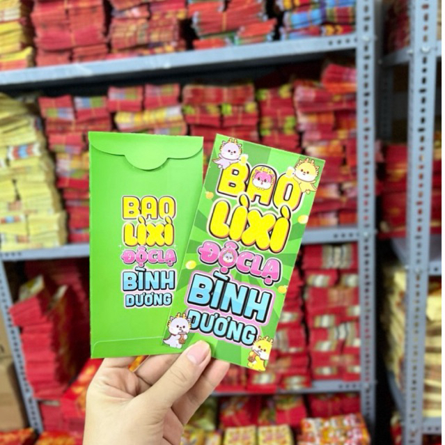 Xấp 10 Bao Lì Xì Đóng Túi Sẵn Tết Giáp Thìn 2024 Mẫu Mới Nhất Size To 8*16cm