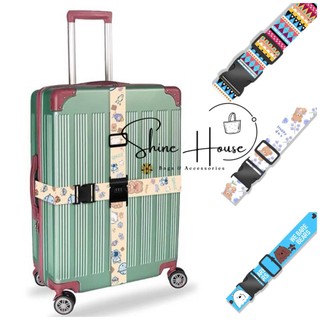 Dây đai vali chữ thập nhiều hình nổi bật có khóa chống trộm - shine house