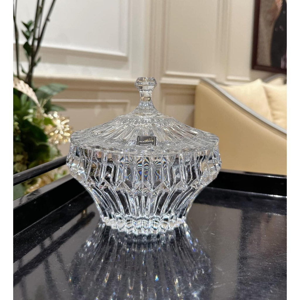 Thố Pha Lê Cao Cấp Rogaska Sang Chảnh CROWN JEWEL Đường Kính 12cm - Cam kết nhập từ Đức