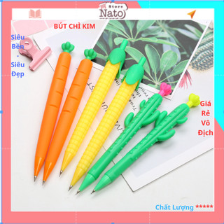 Bút Chì Bấm/ Bút Chì Kim Cà Rốt, Xương Rồng, Quả Chuối Độc Đáo Siêu Đáng Yêu Giá Rẻ