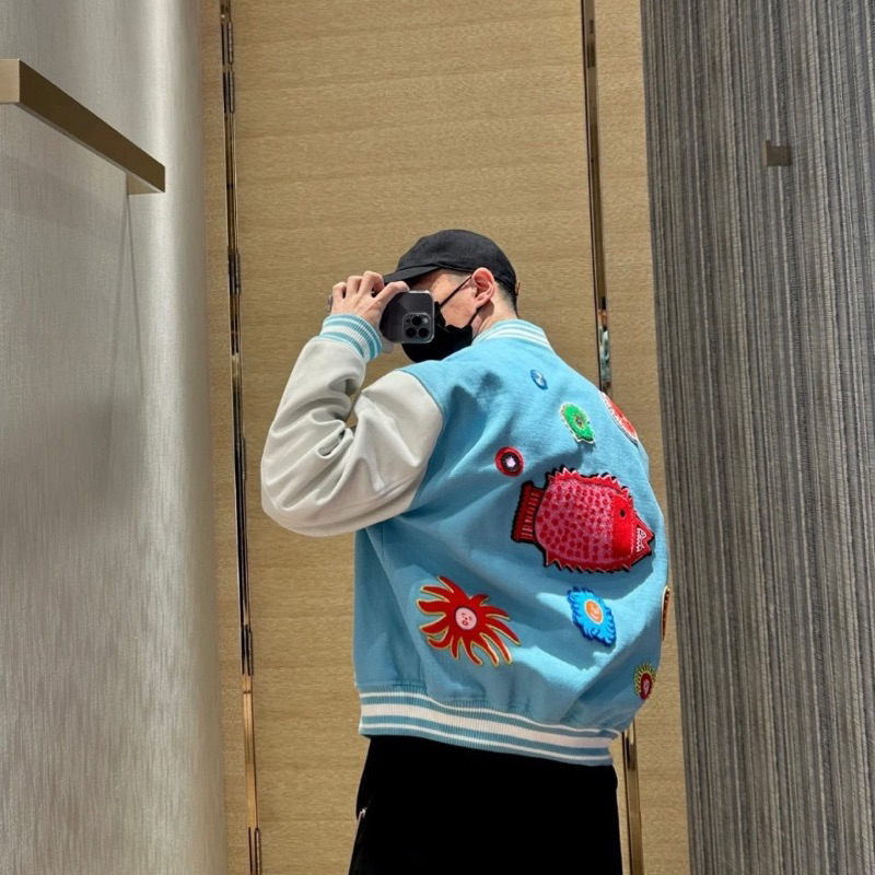 Áo varsity - Louis Vuitton - jacket LV 23ss Embroidered Faces Blouson