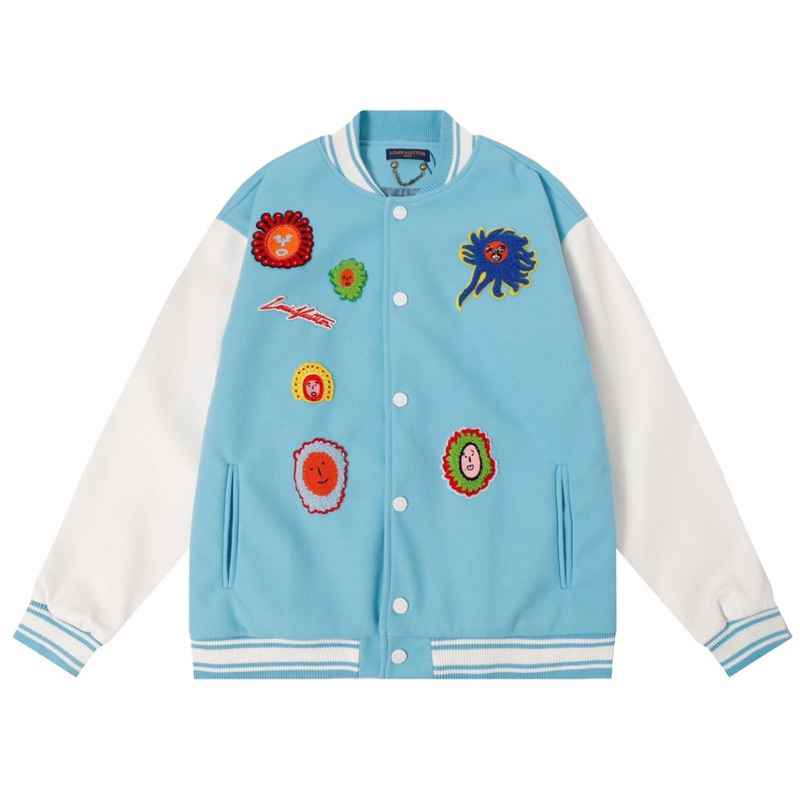 Áo varsity - Louis Vuitton - jacket LV 23ss Embroidered Faces Blouson